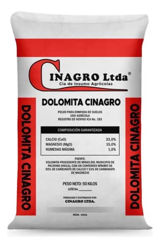 Cal Dolomita Agrícola Cinagro 50kg | Enmienda Suelo y Nutrición | Croper