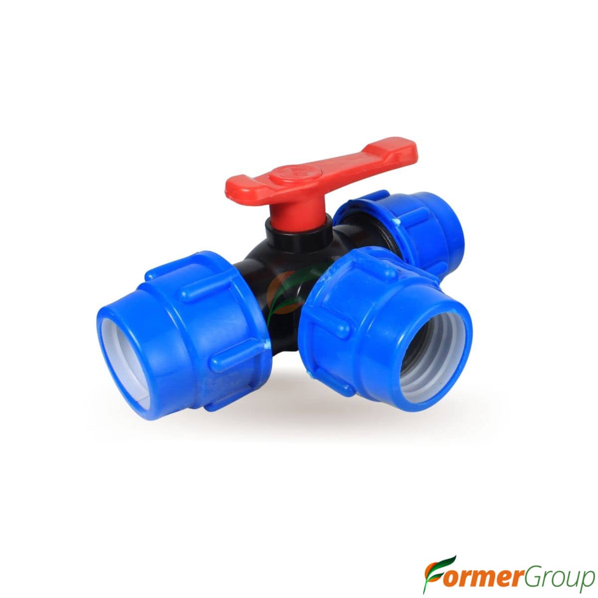 Válvula de Bola 3 Vías 50mm PE Riego para Agricultura