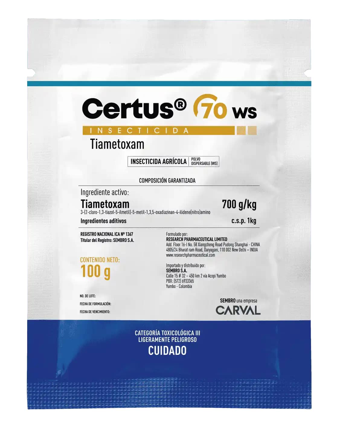 Insecticida Certus 70 WS x 100gr