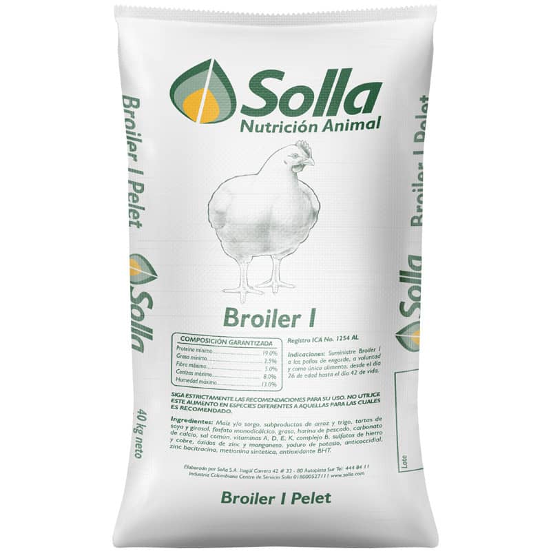 Alimento para pollos de engorde Broiler I x 40 kg - Solla