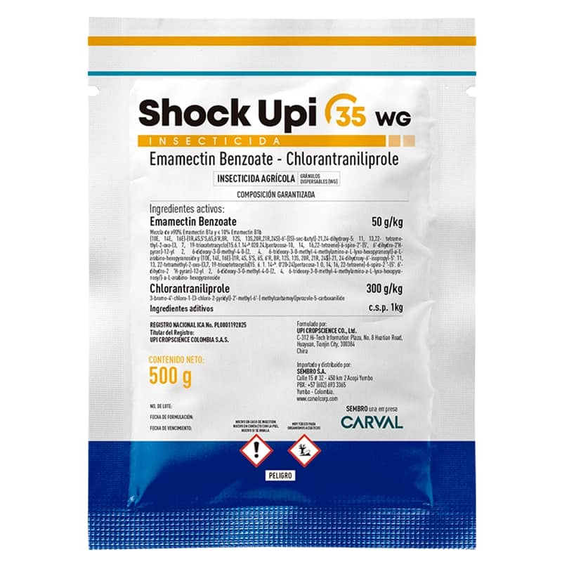 Insecticida Shock Upi 35 WG 500 g para Arroz y Maíz