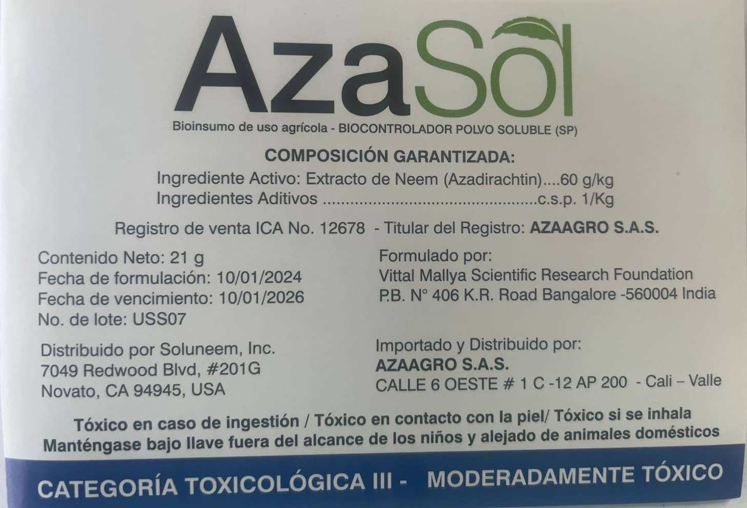 Azasol de AzaAgro | Insecticida natural con Neem