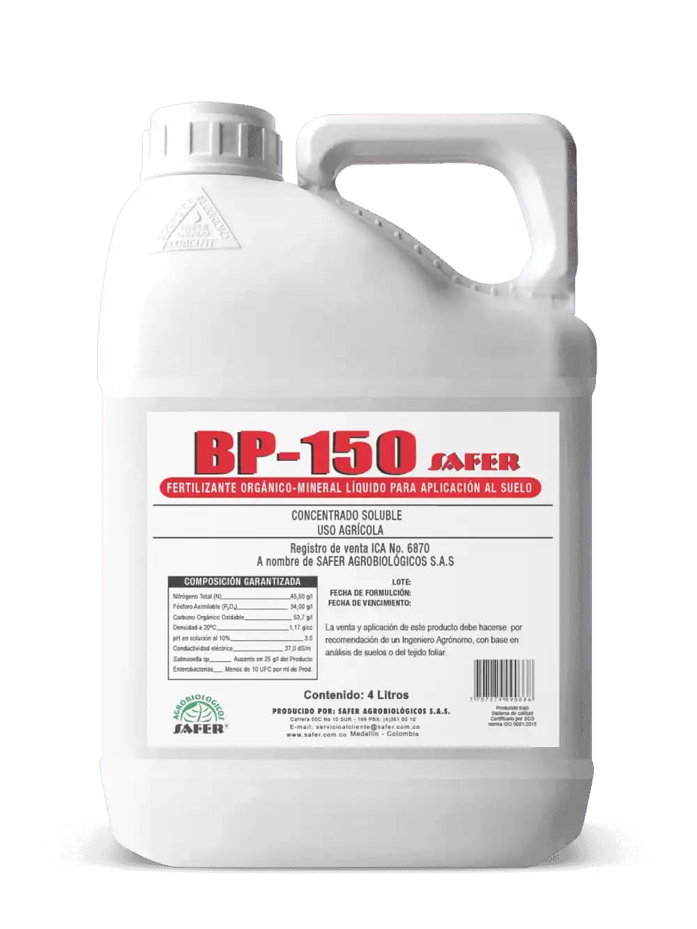 Fertilizante Orgánico BP-150 Safer