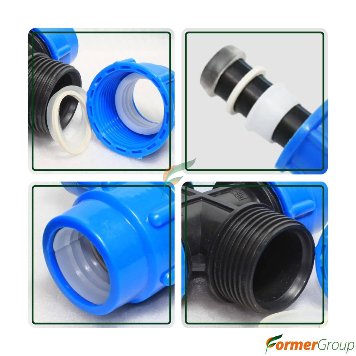 Conector Cruz 50mm PE Riego para Agricultura y Riego