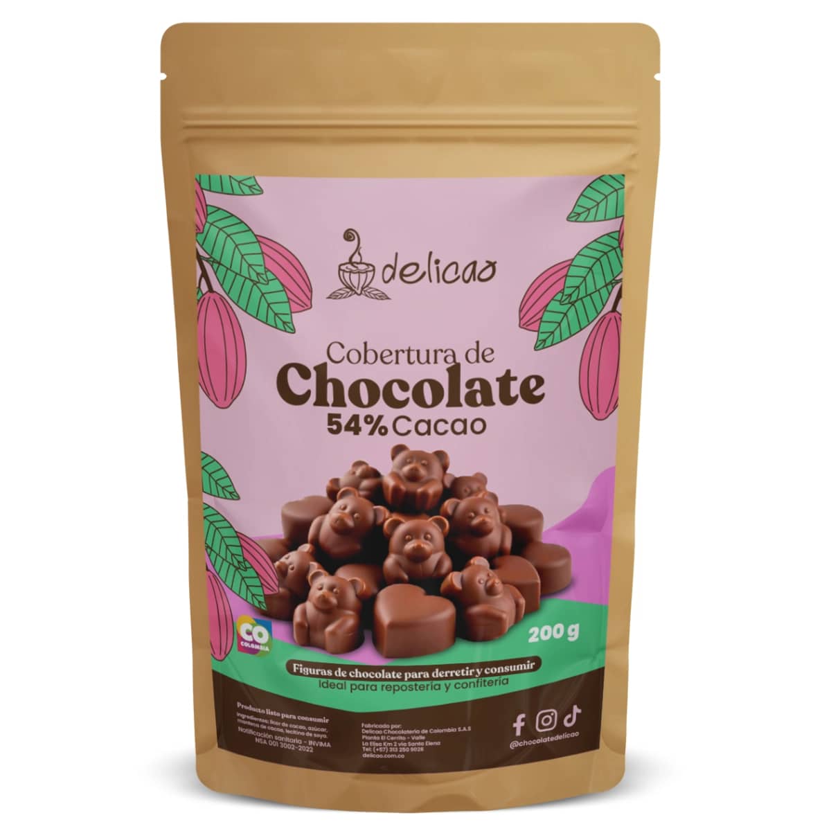 Cobertura de chocolate 54% - 200 gr