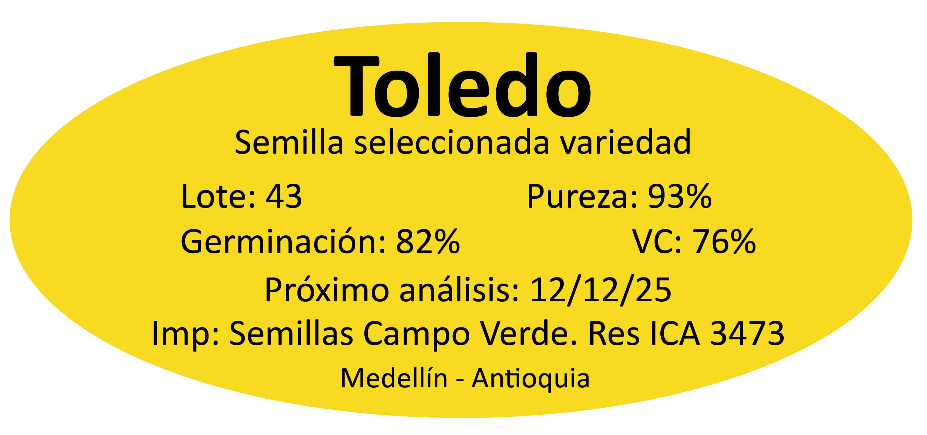 Semilla de pasto Brizantha Toledo (MG5/Xaraés) – Pureza 93% – VC 76% – Importada de Brasil