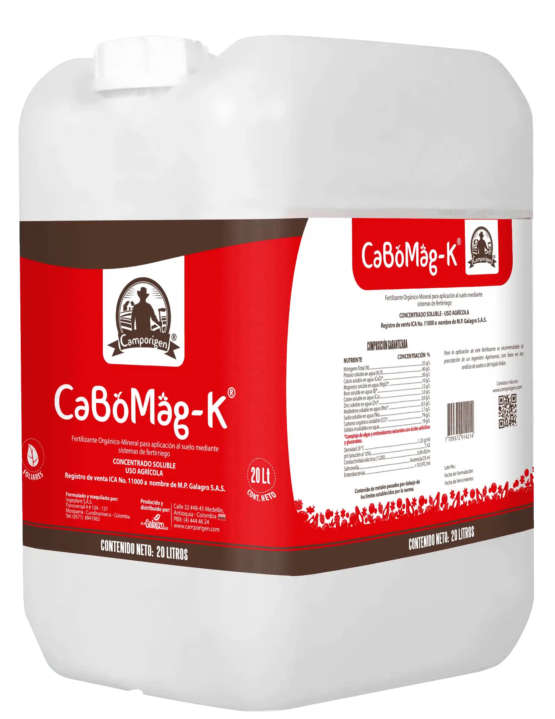 Fertilizante Líquido CaBoMag-K x 20 L