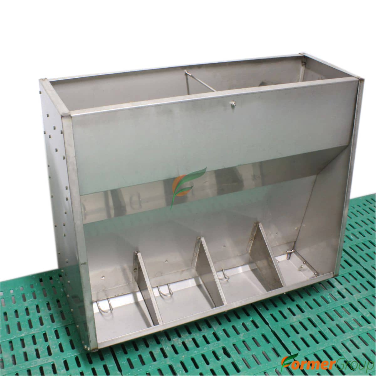 Comedero 4 Puestos para Cerdos Acero Inox 80kg
