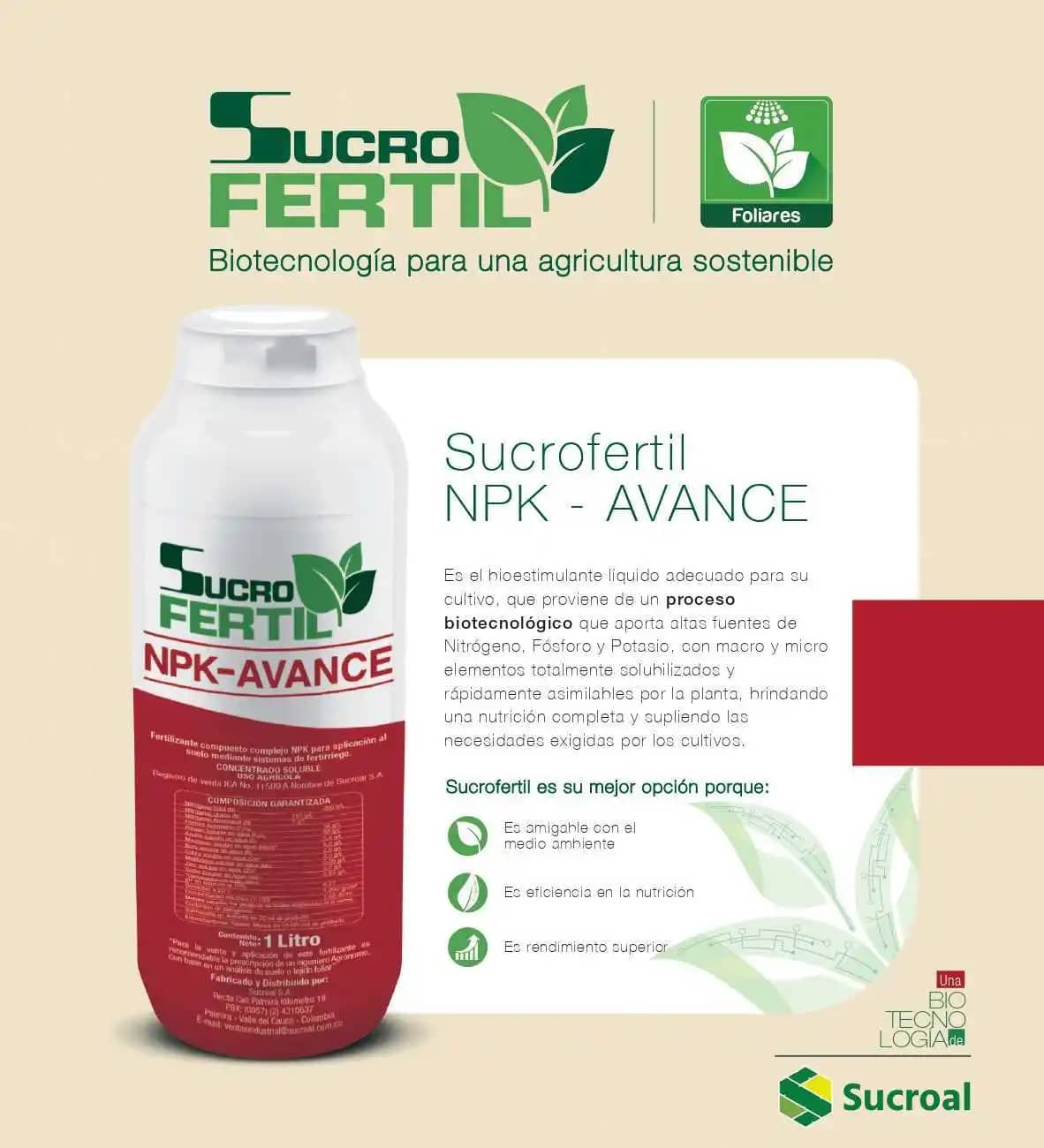 Fertilizante NPK Avance Sucrofertil.