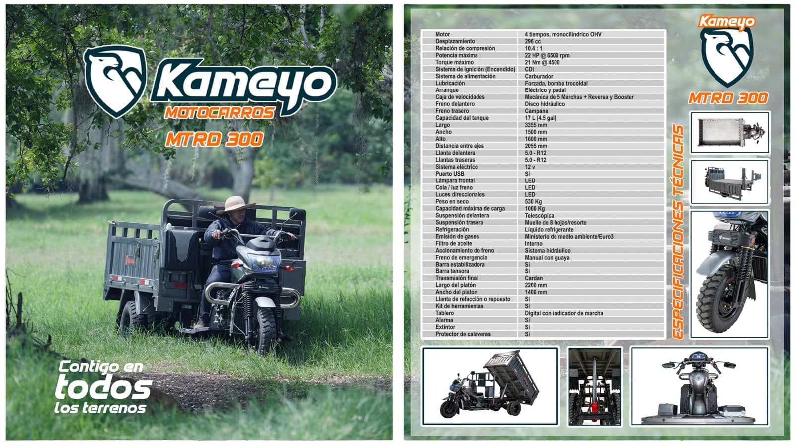 Motocarro de Carga MTRD300 | Potencia y 1000kg Capacidad