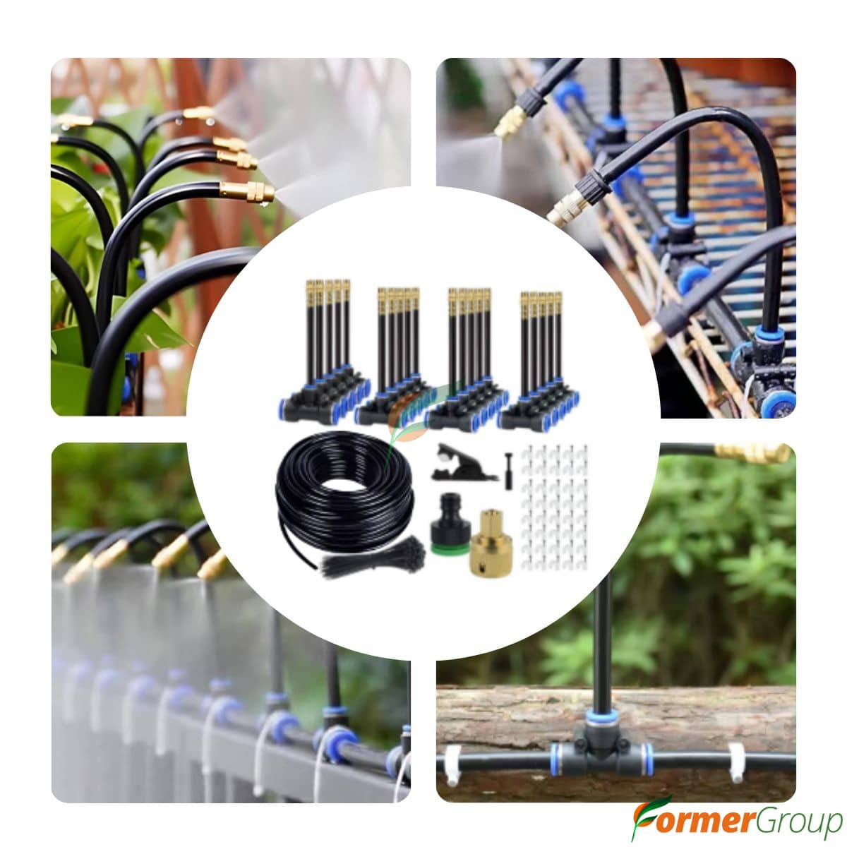 Kit Sistema De Riego 20mts Boquillas Atomizadoras