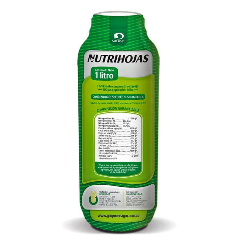 Nutrihojas 20 Kg - Fertilizante foliar para follaje y arranque