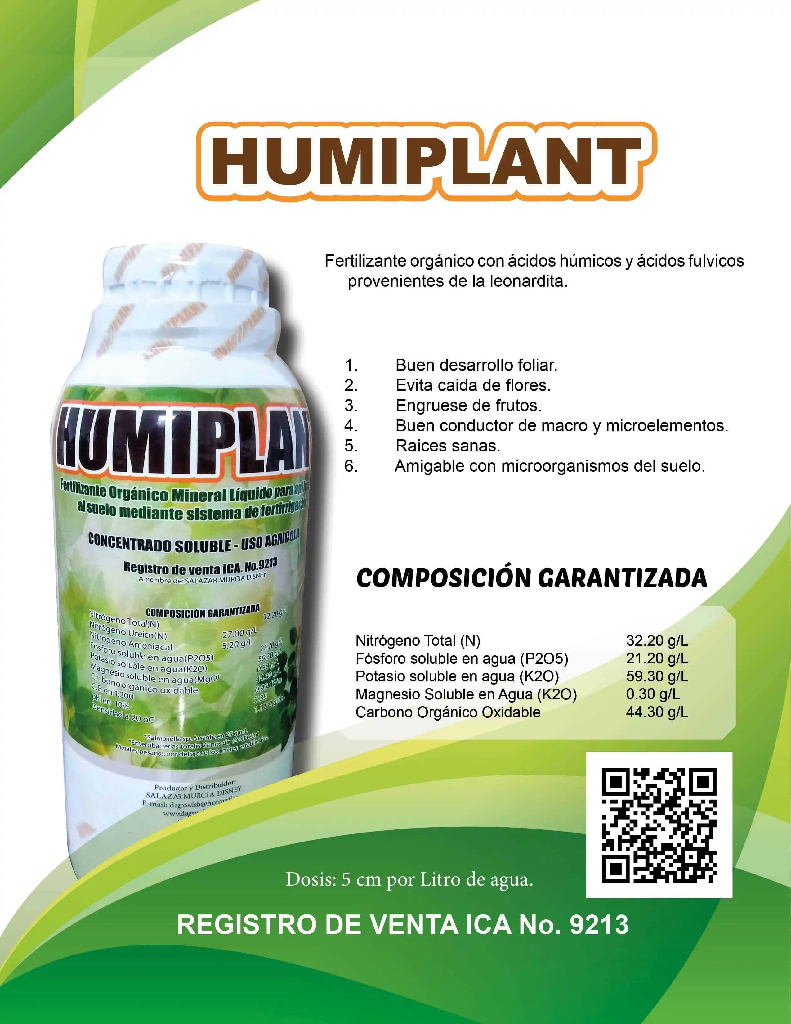 Fertilizante Orgánico Humiplant x litro - Azoagrosis