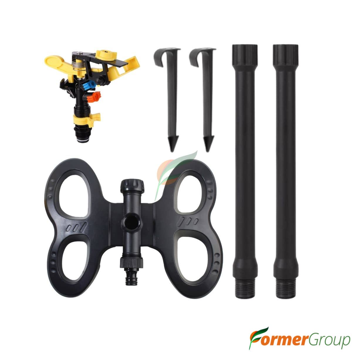 Aspersor de riego 360° con extensión y base estable