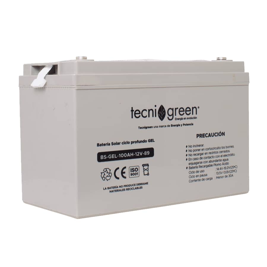 Batería Solar 12v 100ah Gel Recargable - Tecnigreen