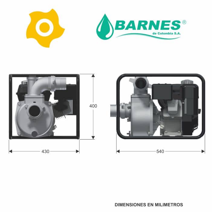 Motobomba autocebante 3x3 - 6.5 HP - Barnes