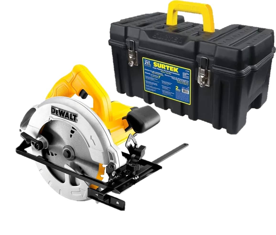 Sierra Circular DWE560 + Caja Porta Herramientas 21" para Profesionales