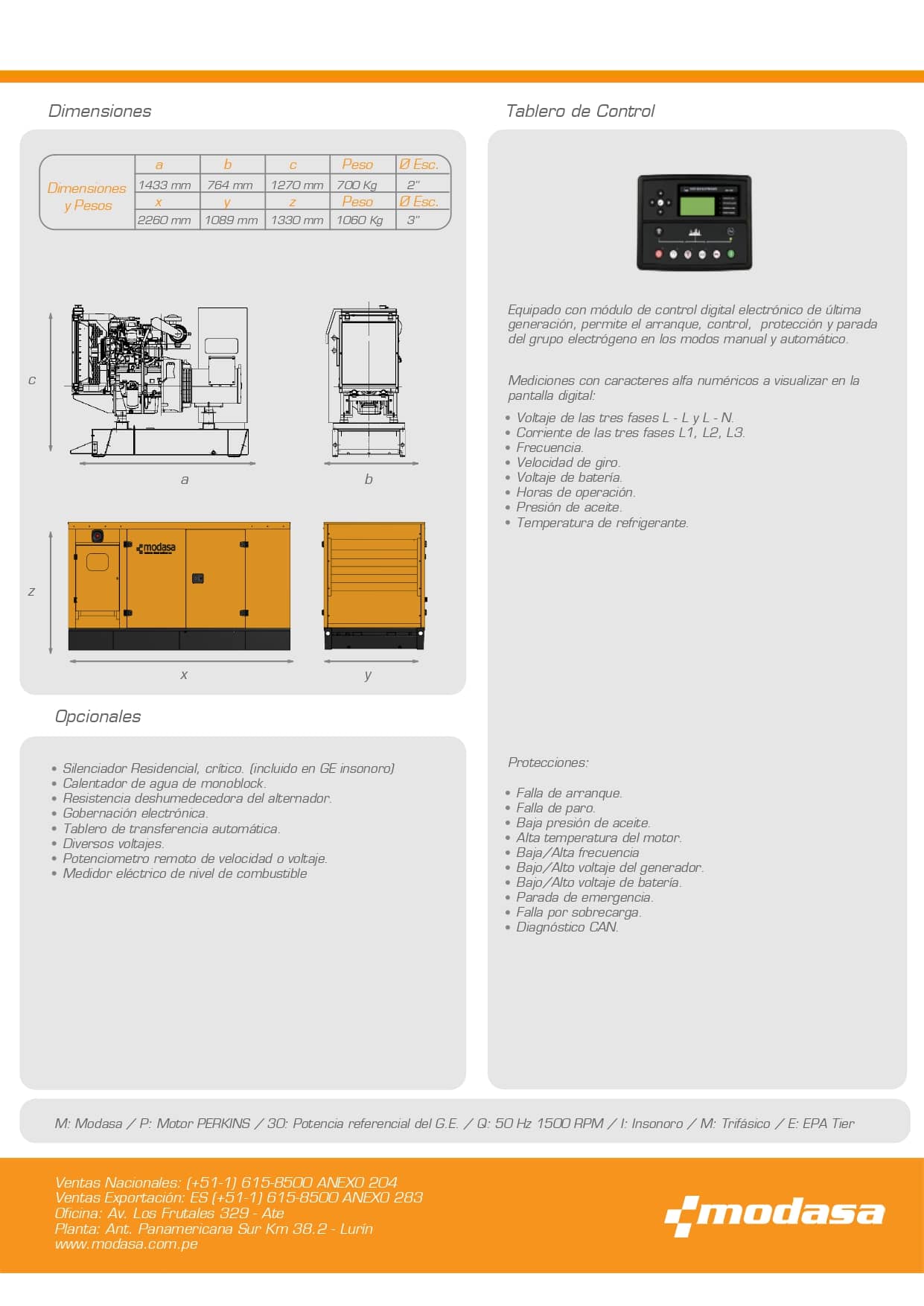 Grupo Electrógeno MP-30 Modasa