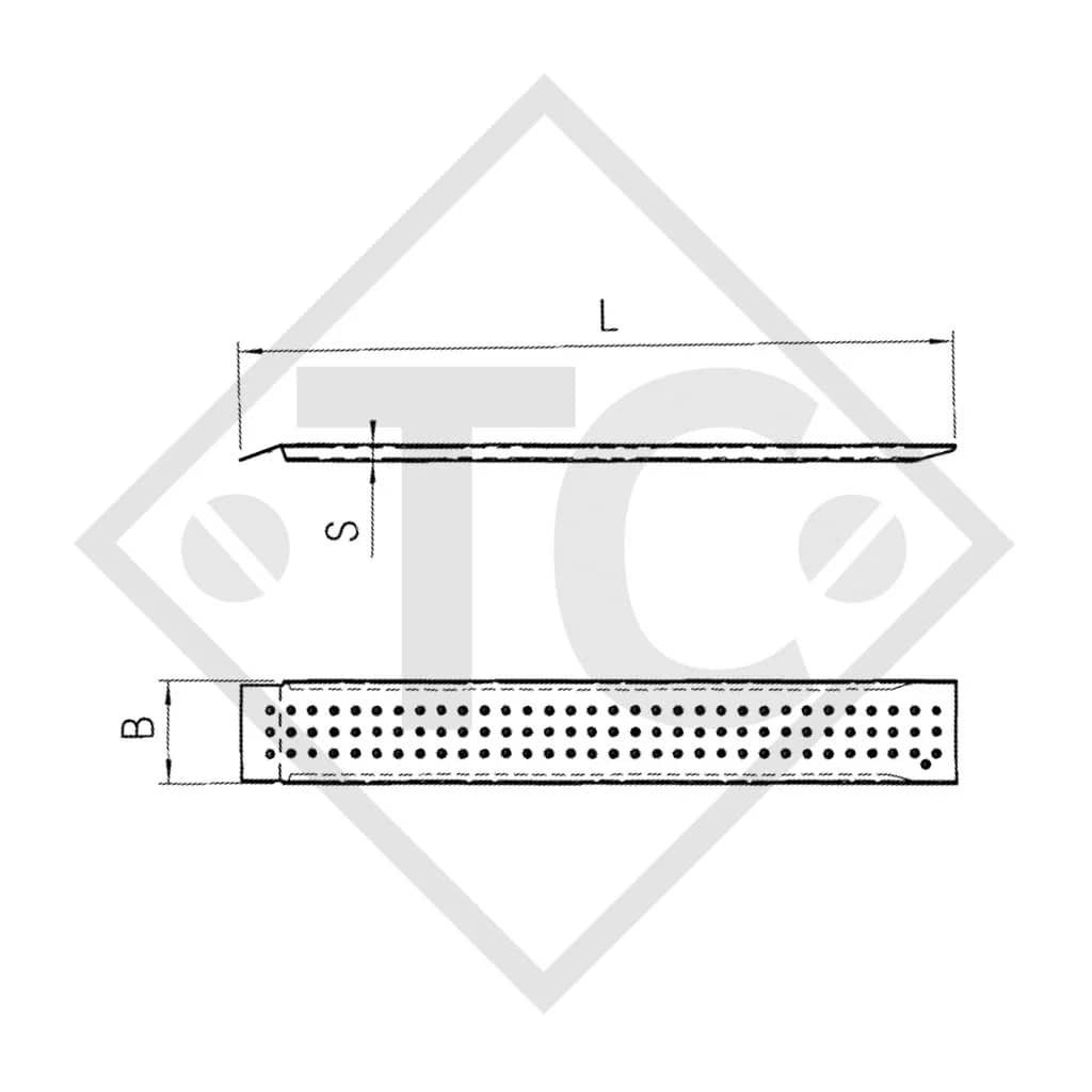 Rampa de cargue 200x1500 mm antideslizante y resistente