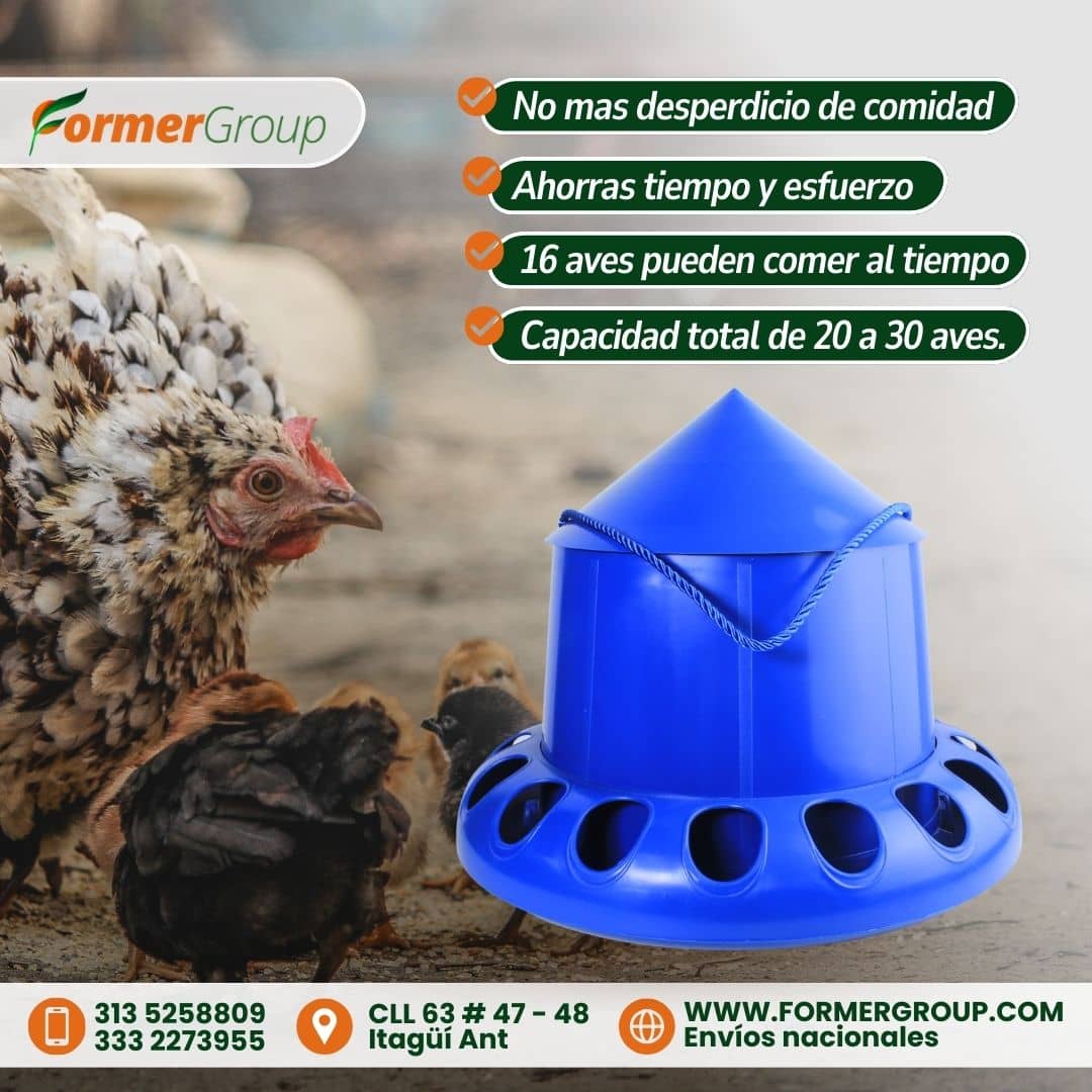 Comedero azul para aves 4 kg