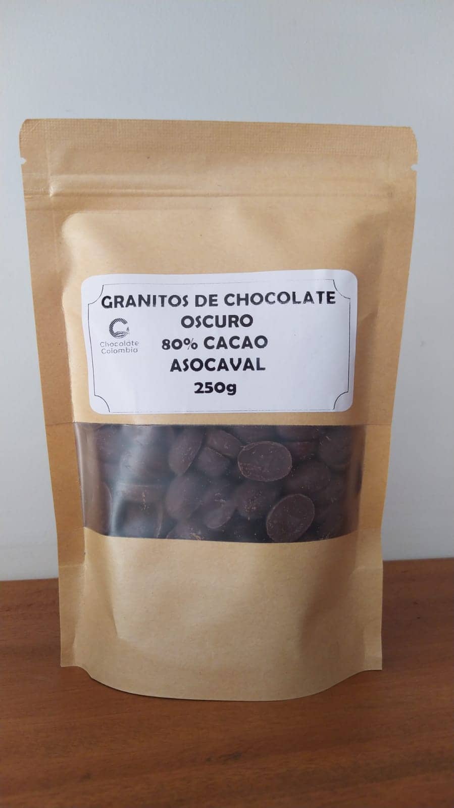 Granos de chocolate oscuro 80% x 250 Gr