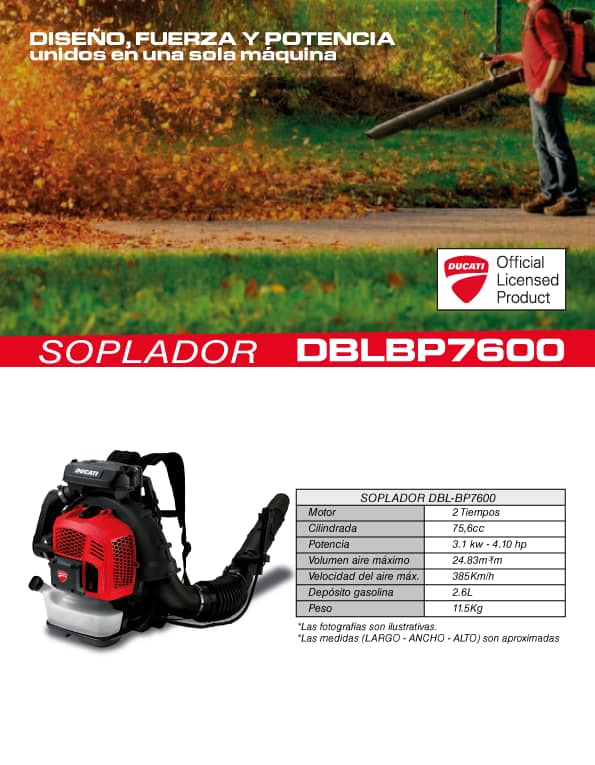 Soplador Ducati DBL-BP76 | Potencia y comodidad