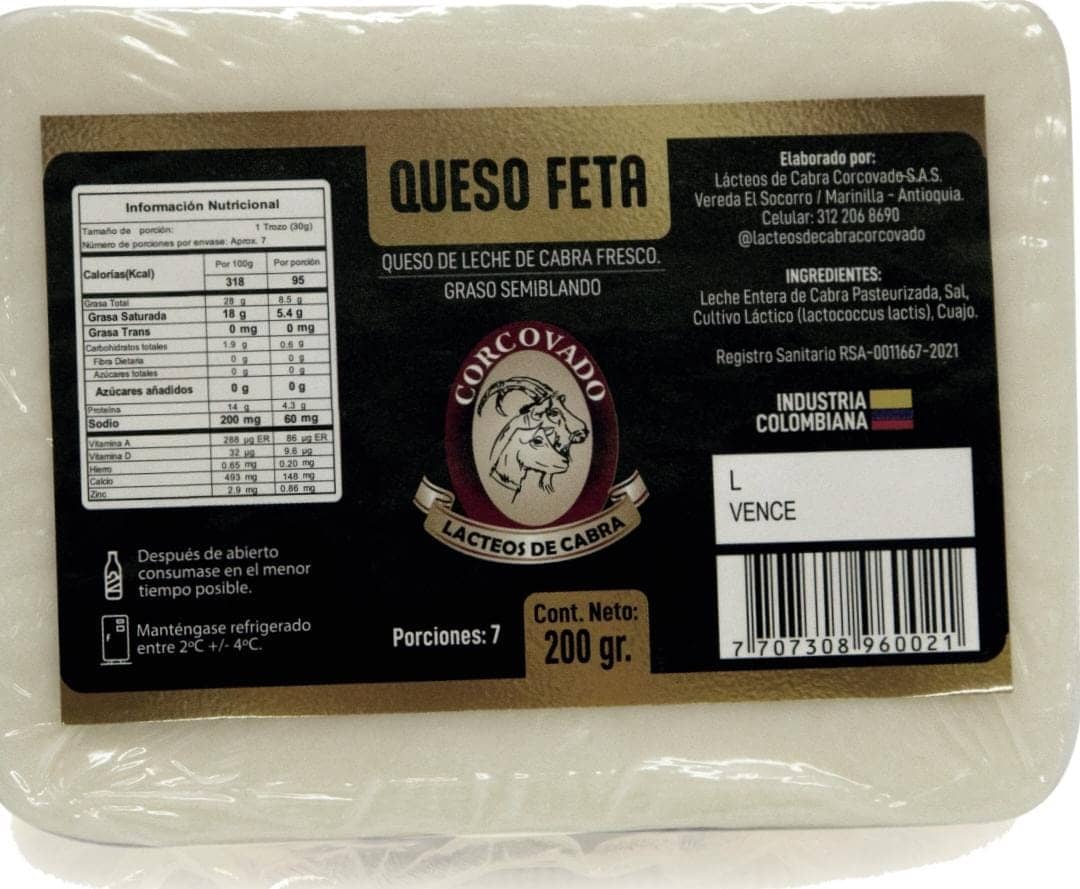 Queso Feta Lácteos de Cabra Corcovado x 200 gr