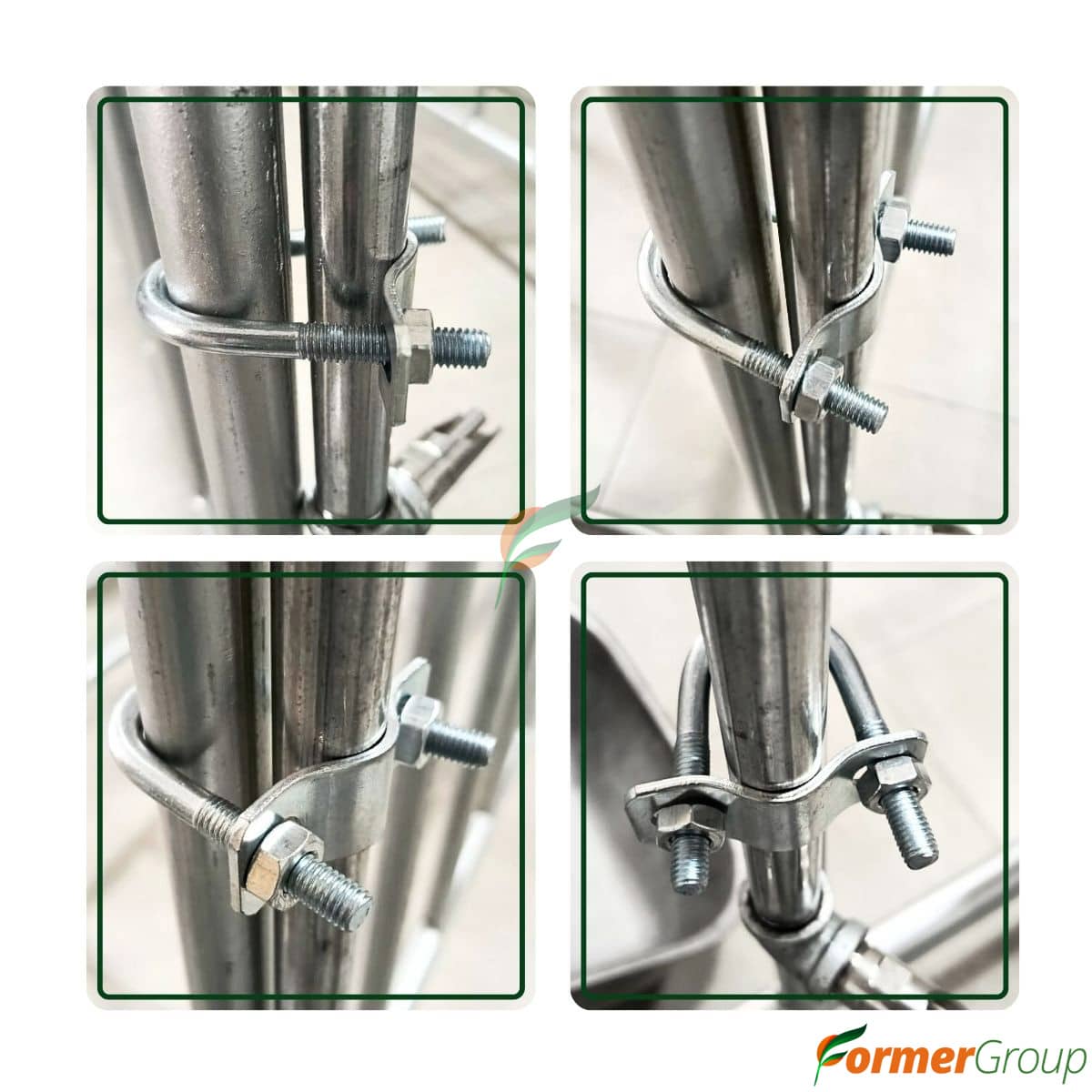 Abrazadera Tipo U Jaula Paridera X5 | Acero Galv.