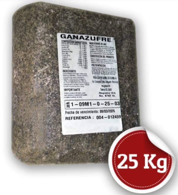 Sal mineralizada - Ganazufre Bloque x 25 Kg