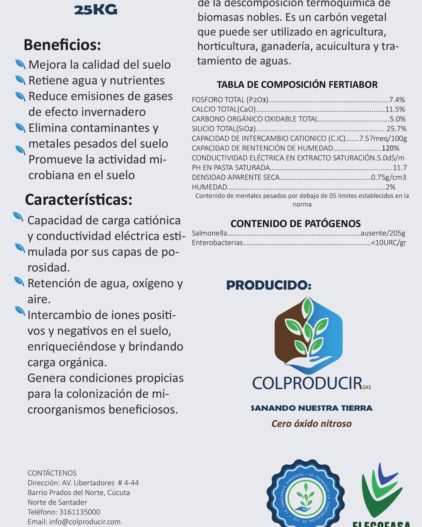 Recuperador de suelos Biochar Fertiabor x 1kg