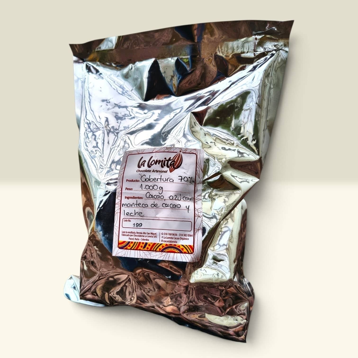 Cobertura de Chocolate al 70 % La Lomita – 1.000 g
