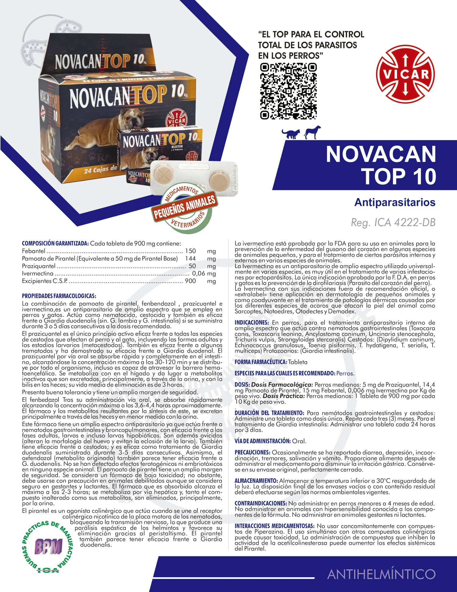 Novacan Top 10kg antiparasitario Amplio espectro