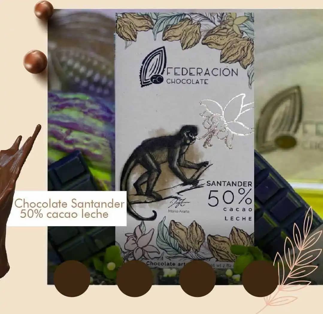 Barra de chocolate Santander 50% cacao x 80gr
