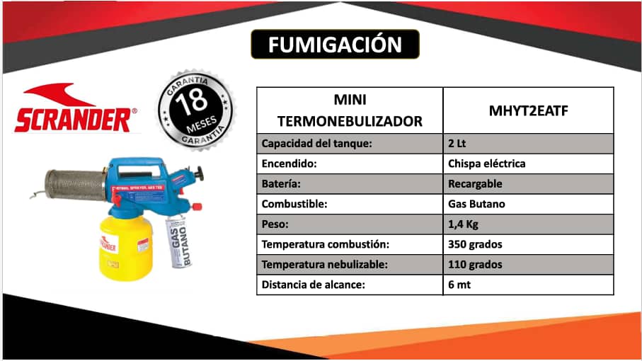 Mini Termonebulizadora MHYT2EATF 2L | Fumigación