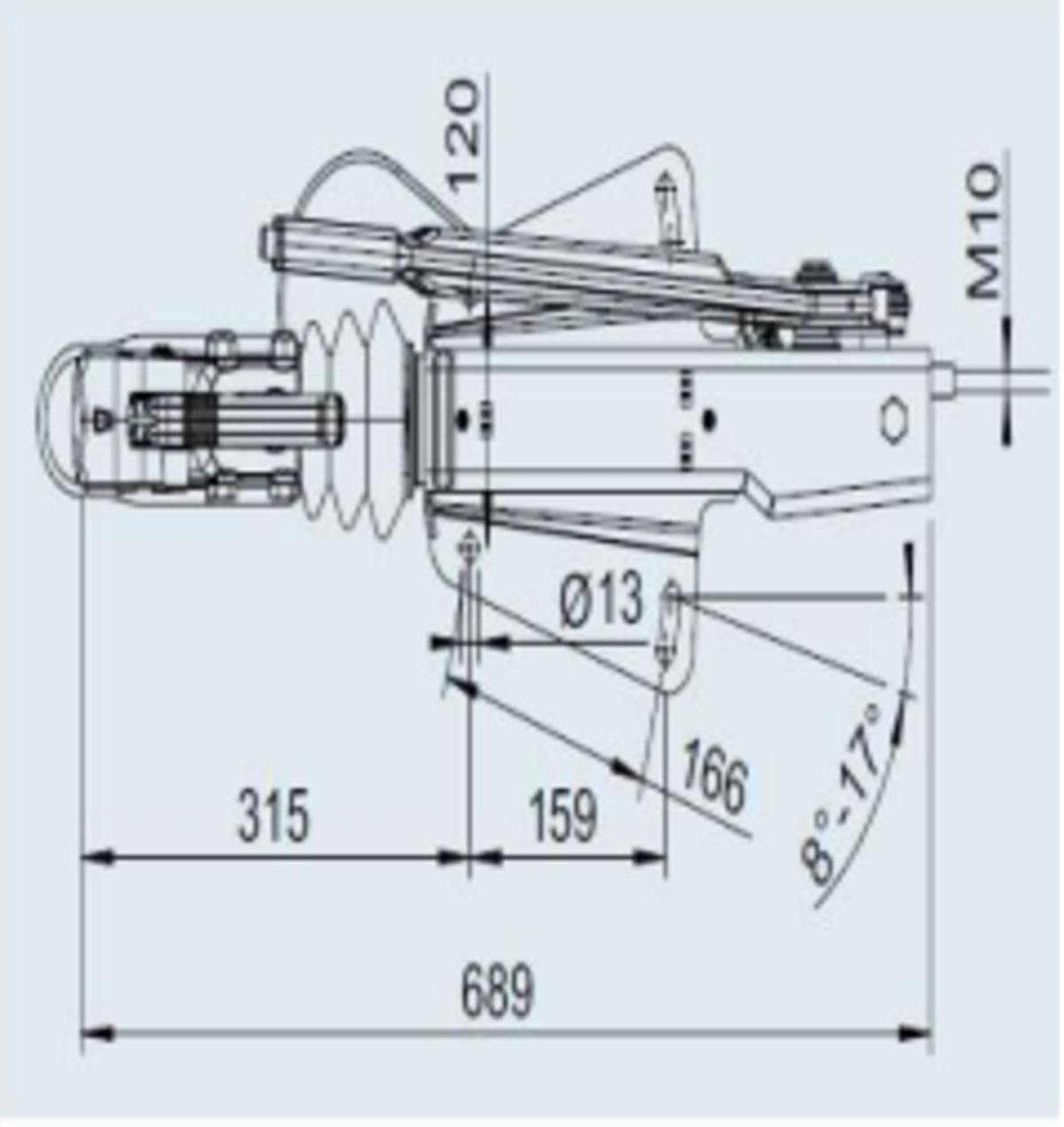 Enganche completo inercia 700-1600 Kg Chasis en V