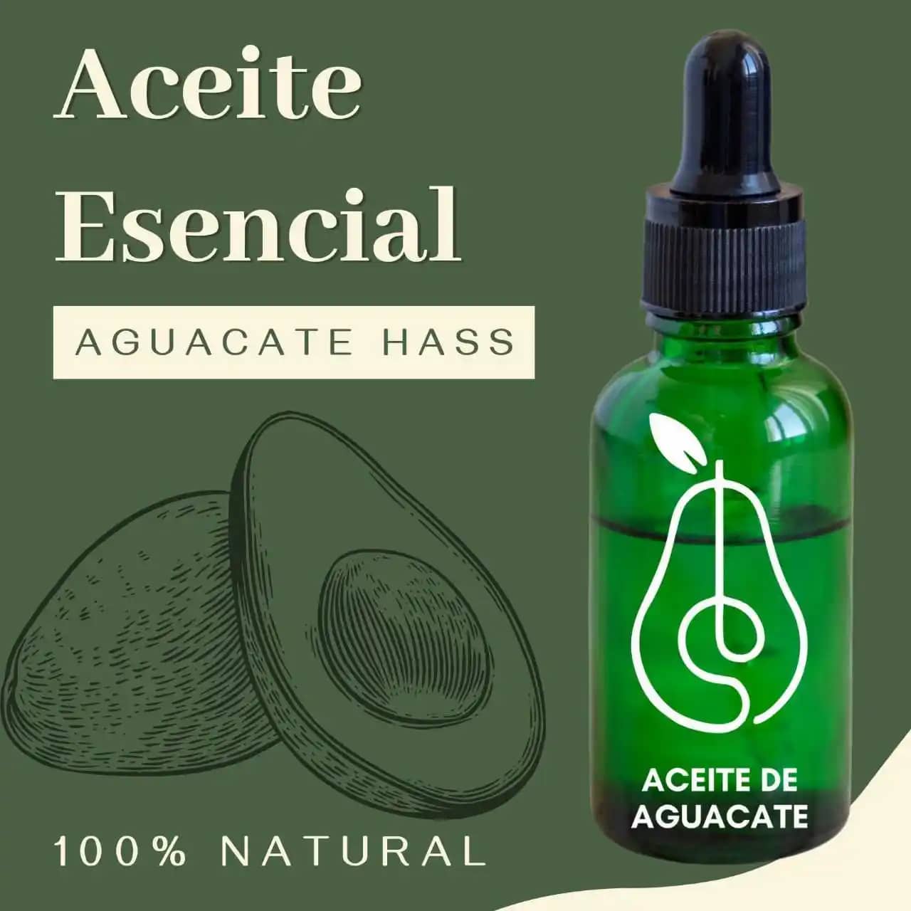 Aceite Natural de Aguacate Capilar Cosmético