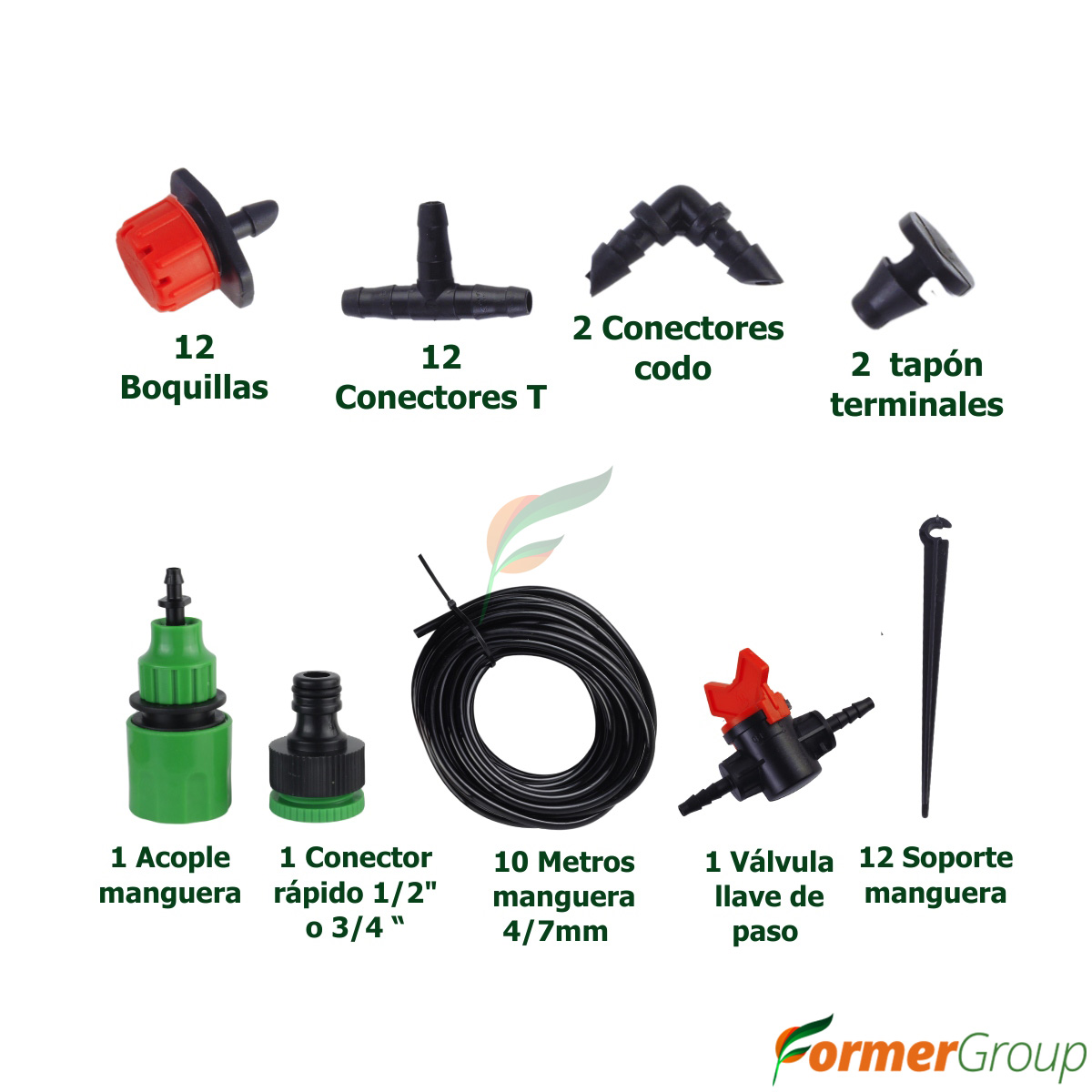 Kit para sistema de riego Goteo x 10 Mt