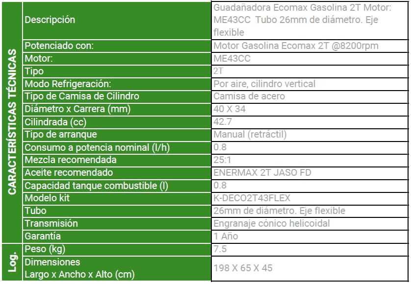 Guadañadora Ecomax - DECO2T43FLEX