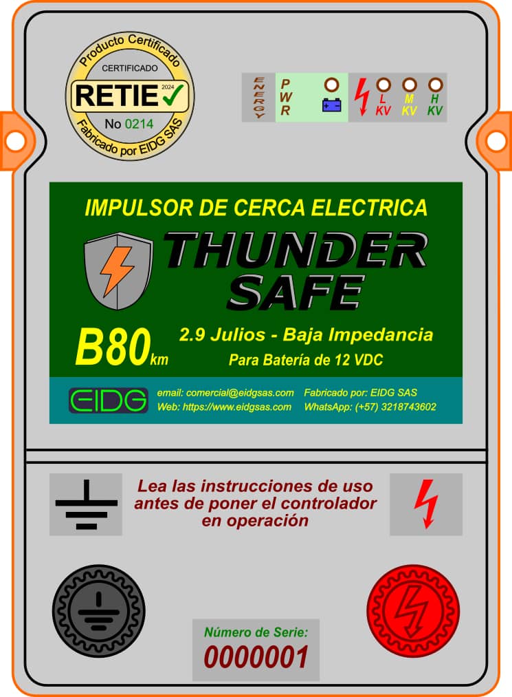 Impulsor de Cerca Eléctrica Thunder Safe B80