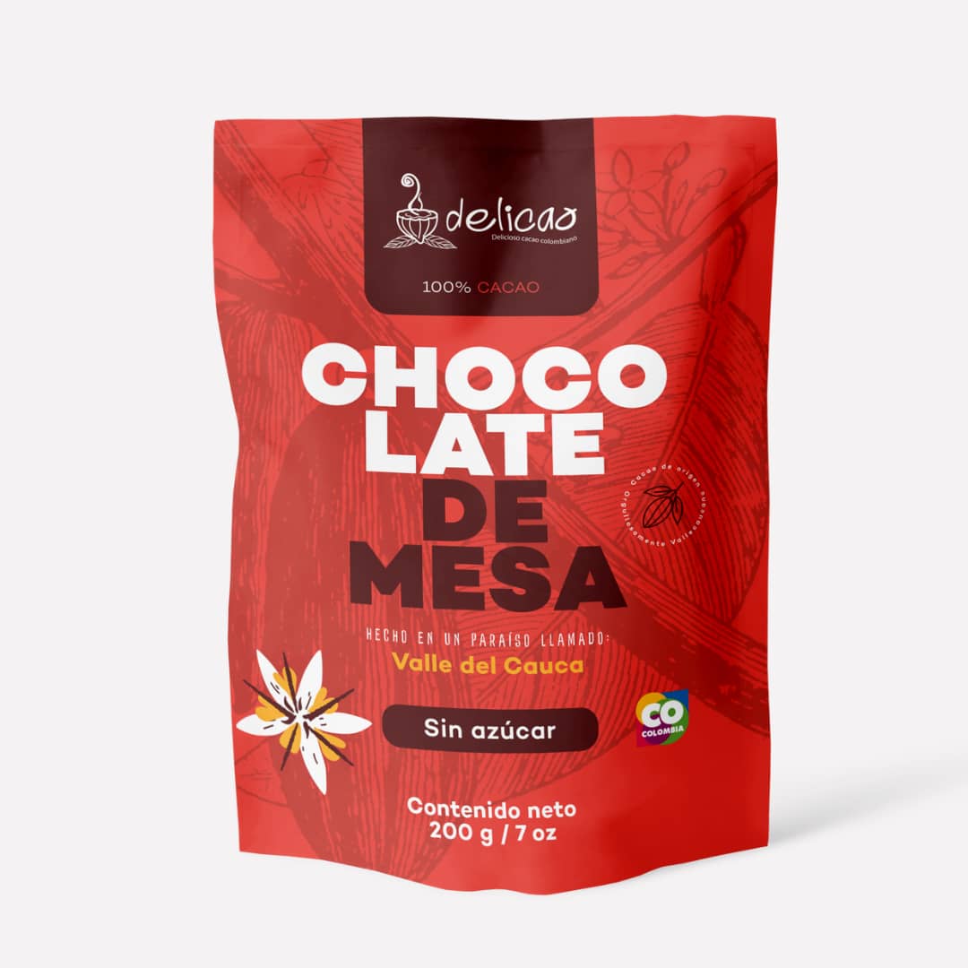 Chocolate de mesa 100% cacao Delicao x 200 Gr