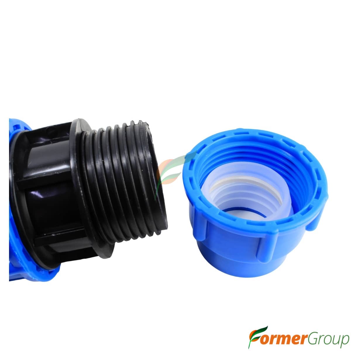 Conector Unión 50mm PE Riego para Agricultura y Huertos