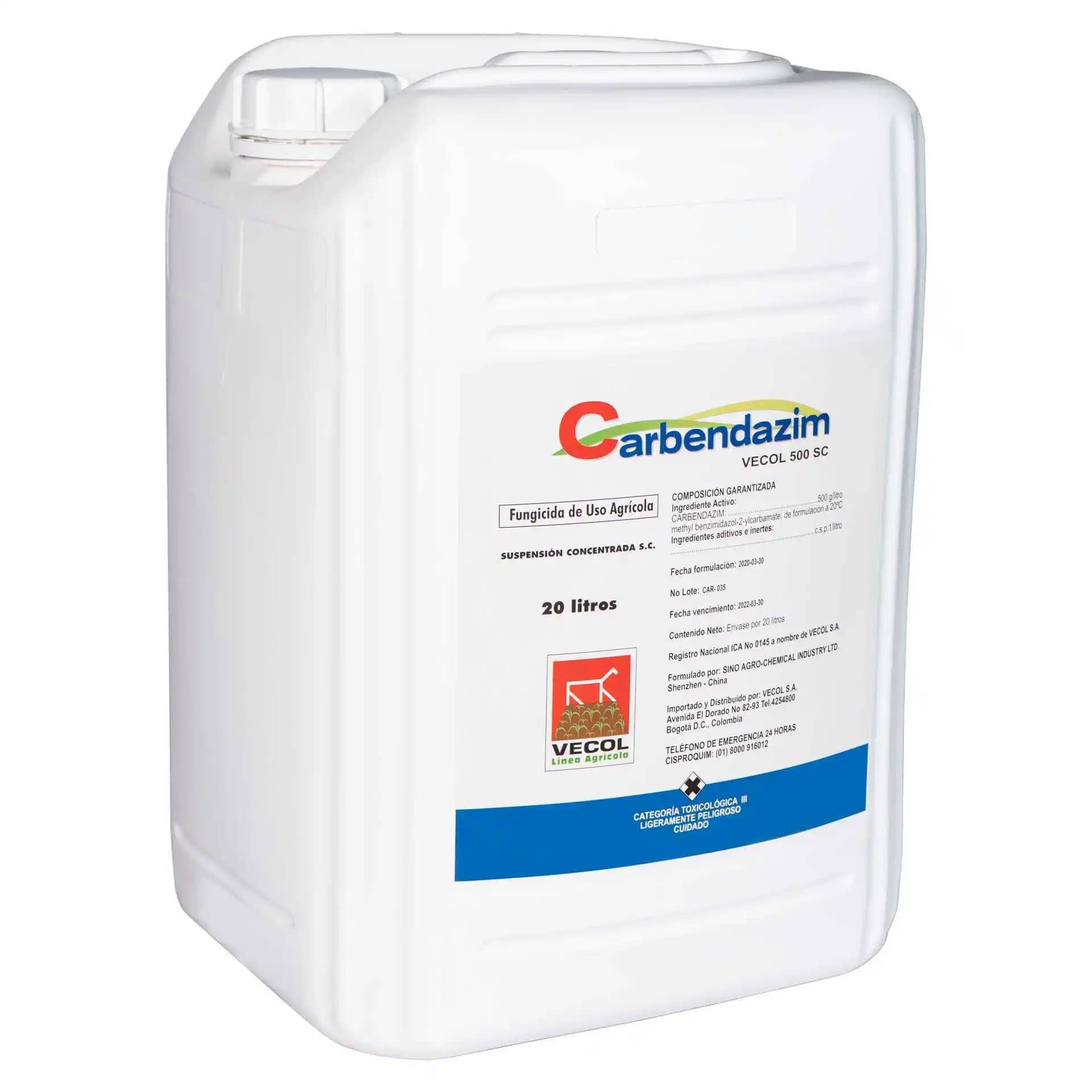 Fungicida Carbendazim Vecol 500 SC x 20 Lt