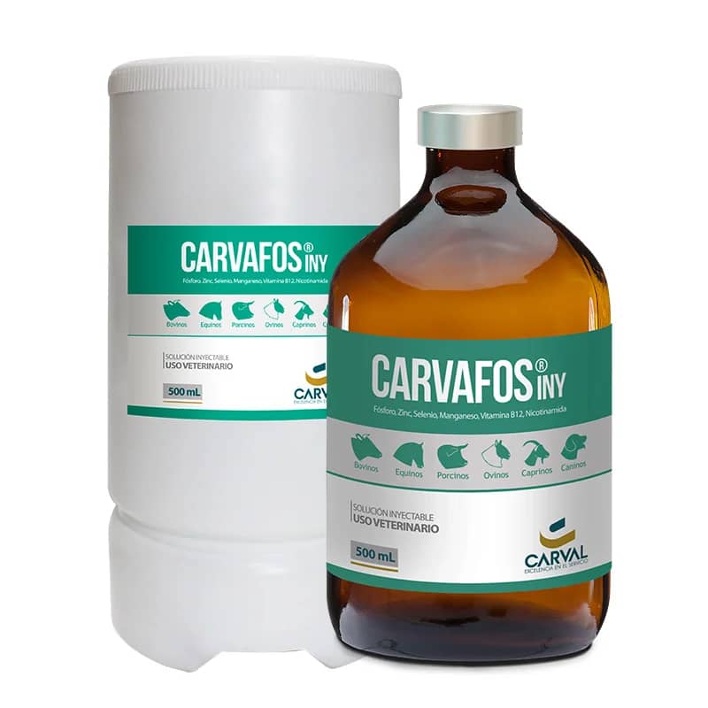 Carvafos Iny 500 mL – Coadyuvante reproductivo para bovinos, equinos, porcinos