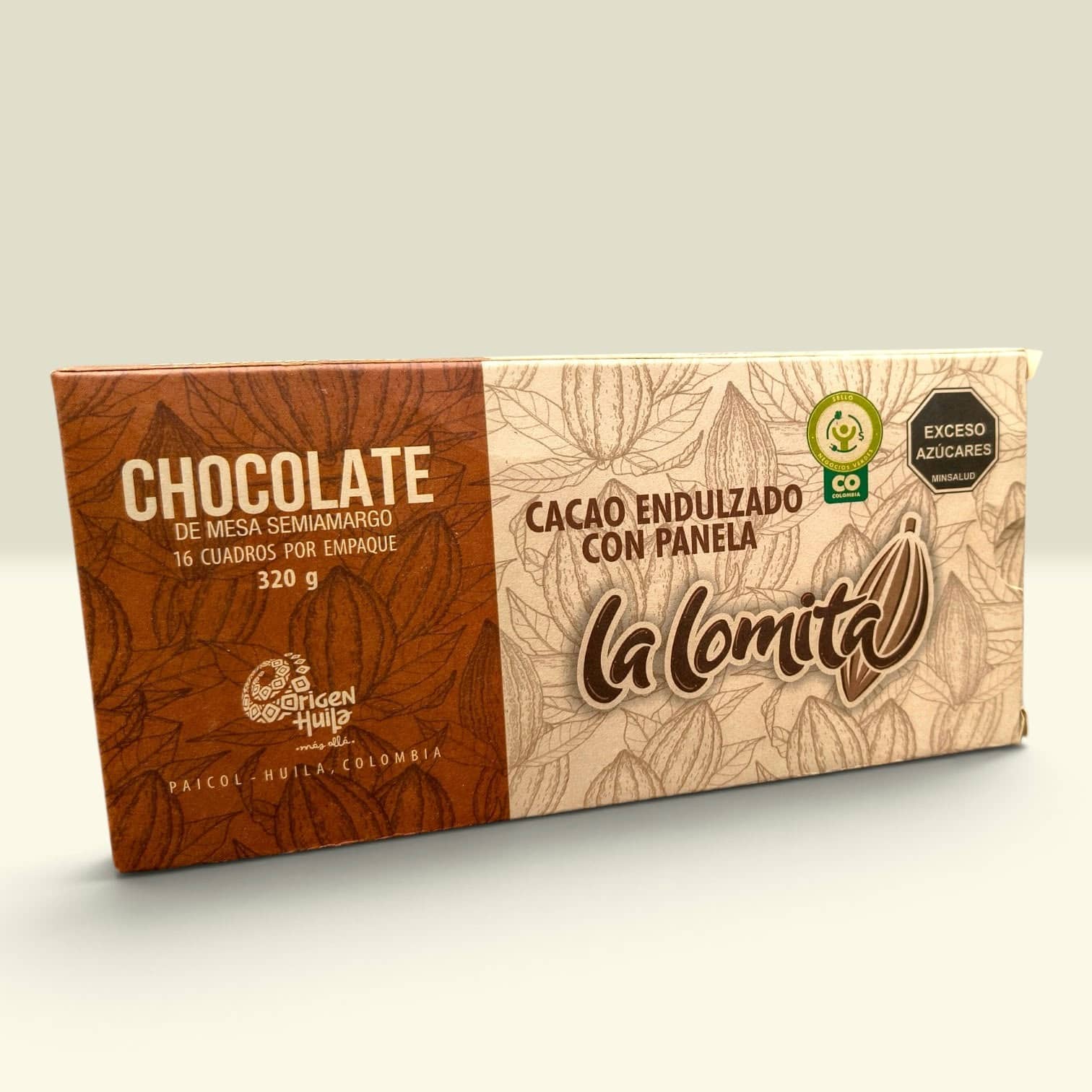 Chocolate de Mesa Semiamargo con Panela La Lomita – 320 g
