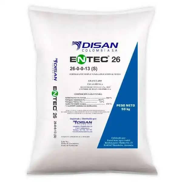 Fertilizante Disan Granulado Entec 26 x 50 Kg