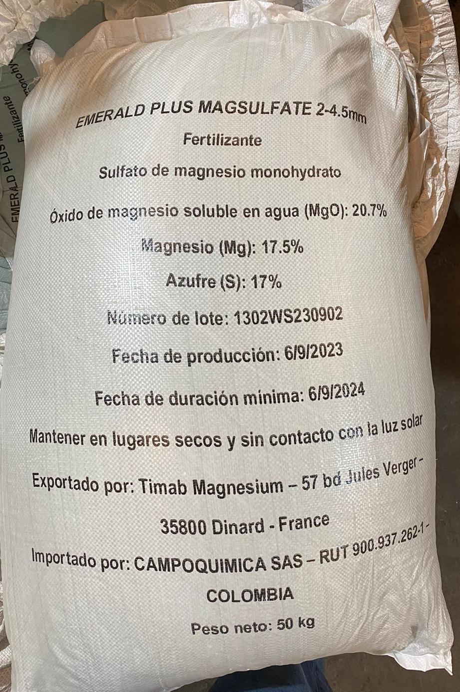 Fertilizante Sulfato de Magnesio x 50 Kg