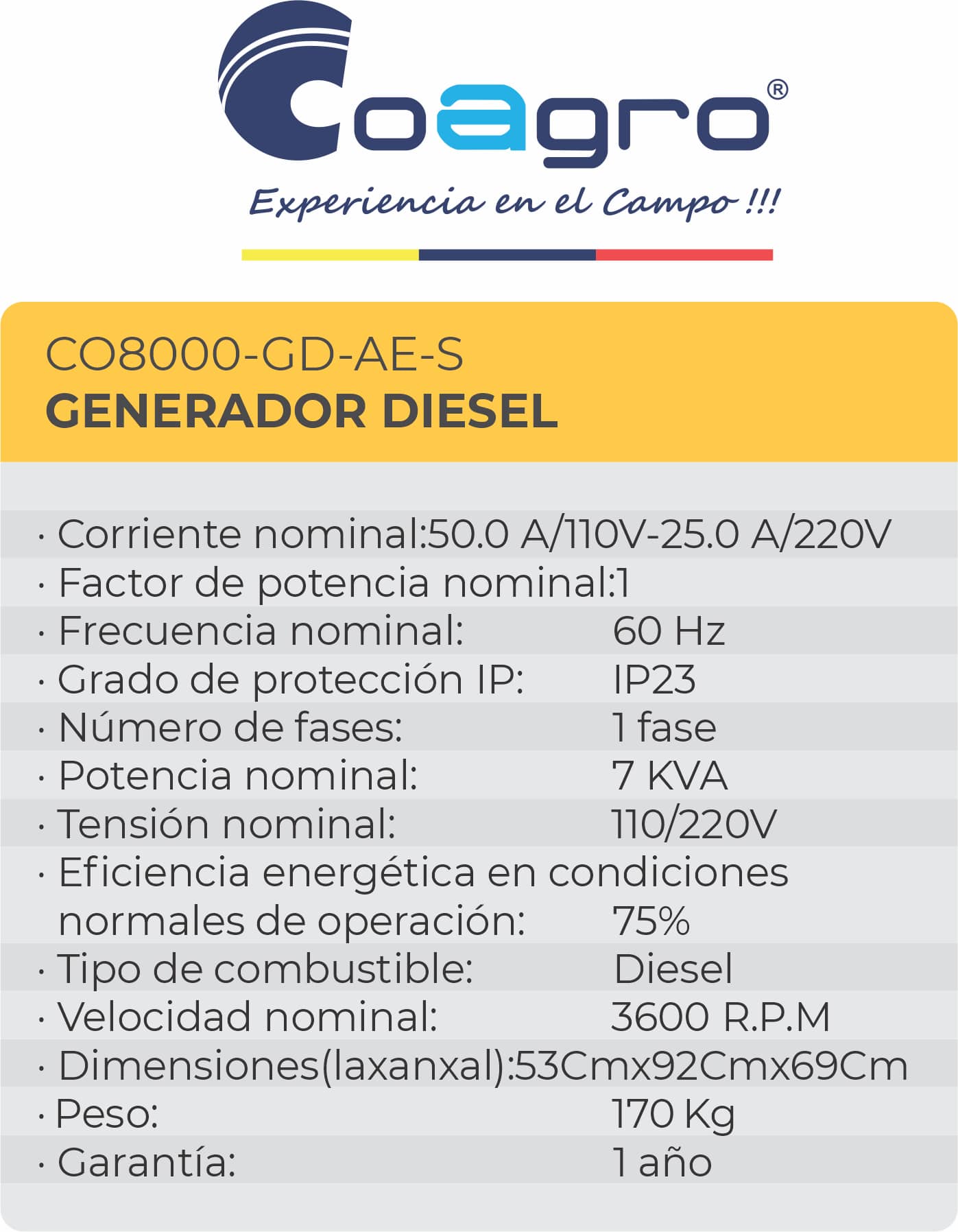 Planta Electrica - Generador a Diesel 8KVA Cabinada