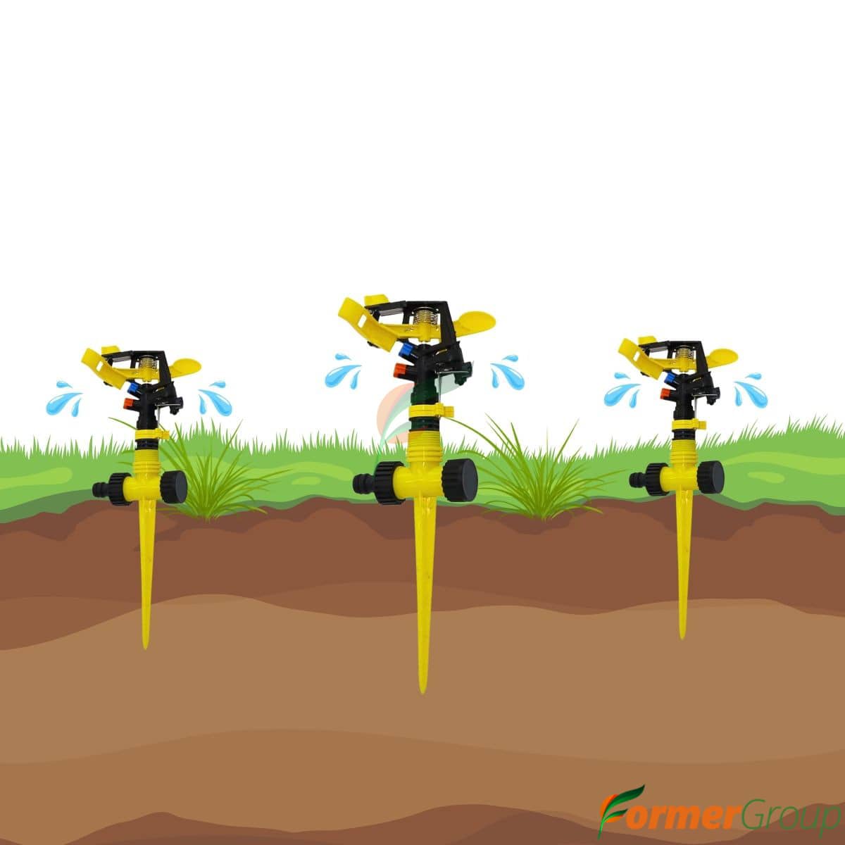 Aspersor Giratorio 360° Con Estaca