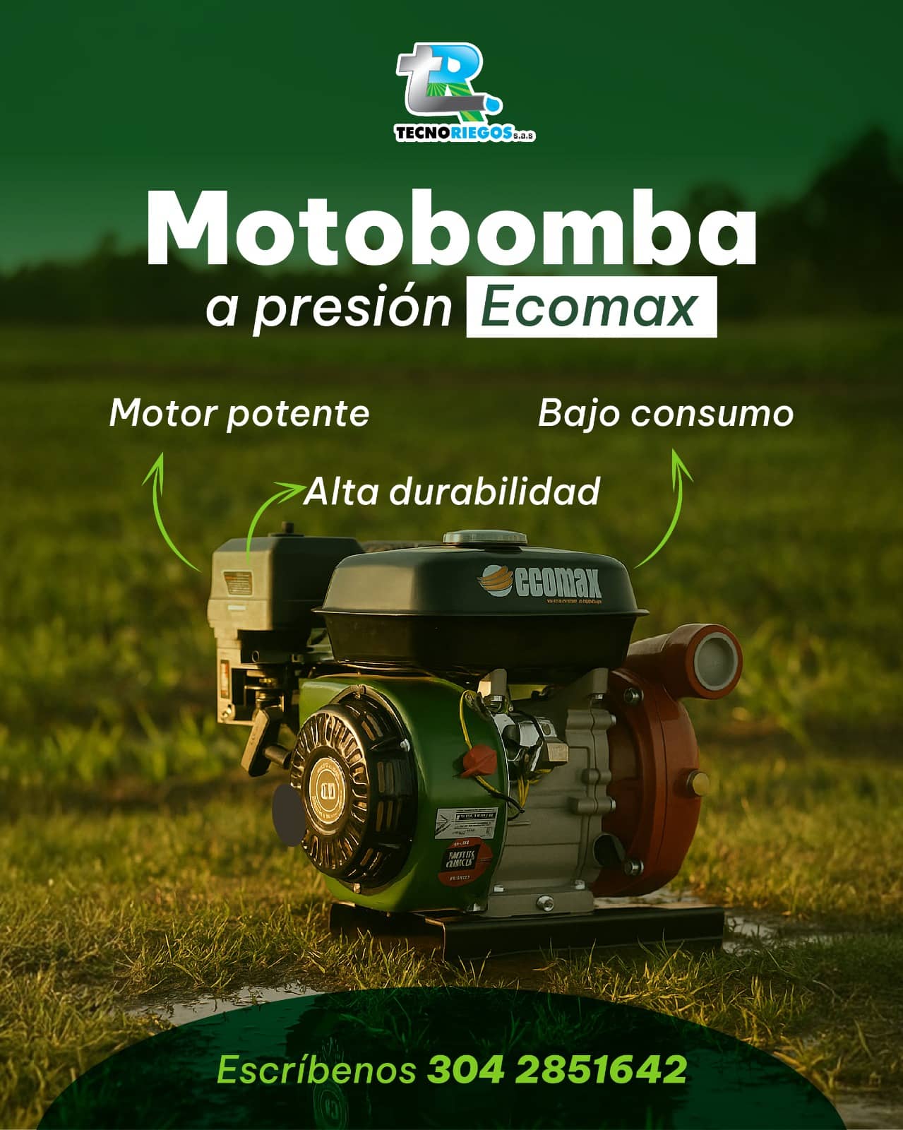 Combo de Riego Agrícola con Electrobomba 1/2 HP + Accesorios