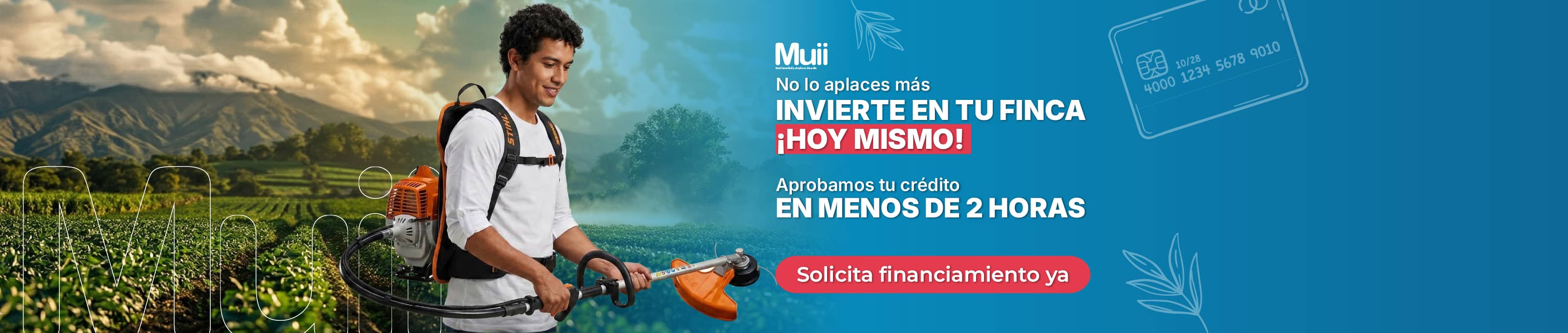 Consigue crédito para tu negocio agro en menos de 2 horas con MUII